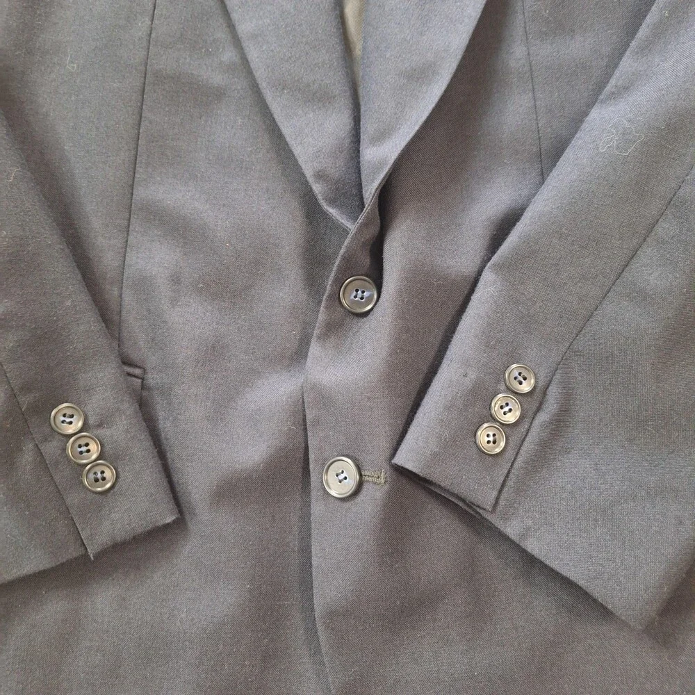 Egon Von Furstenberg Suit Mens 42R Navy Blue Single Vented Wool Blazer Pants Set